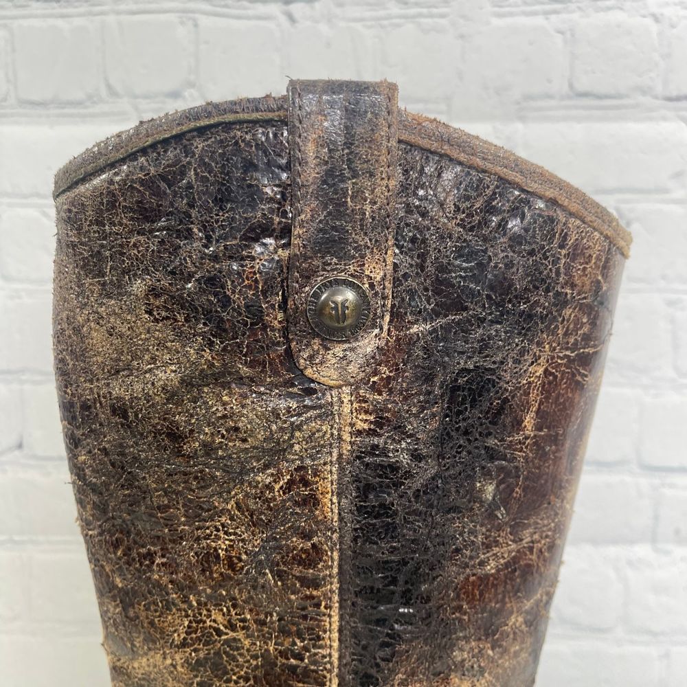 Frye Distressed Brown Ankle Boots - Picture 7 of 16